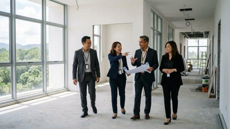 Permai leadership visits upcoming Permai Polyclinics at Menggatal Plaza